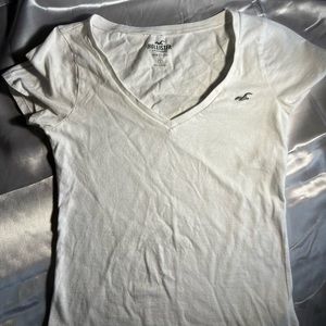 Hollister | V-Neck T-Shirt | White | Size S